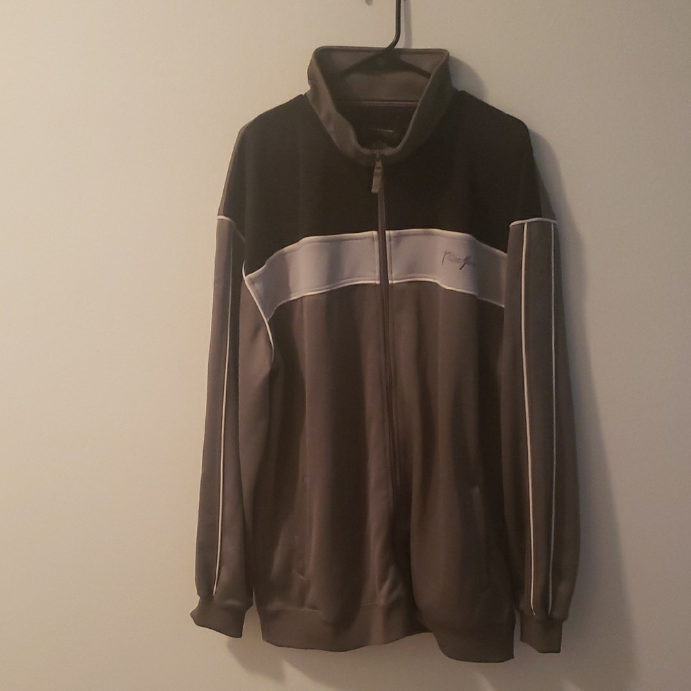 Phat Farm Black and Gray Bomber Jacket